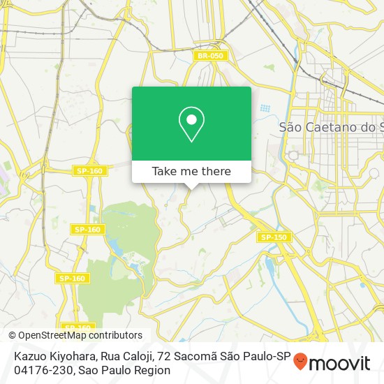 Mapa Kazuo Kiyohara, Rua Caloji, 72 Sacomã São Paulo-SP 04176-230