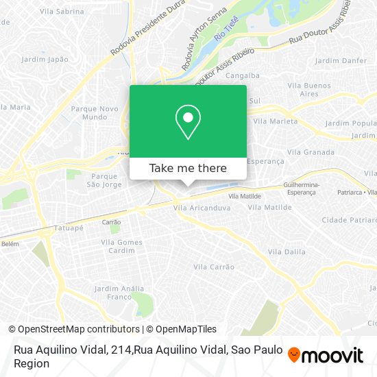 Mapa Rua Aquilino Vidal, 214,Rua Aquilino Vidal