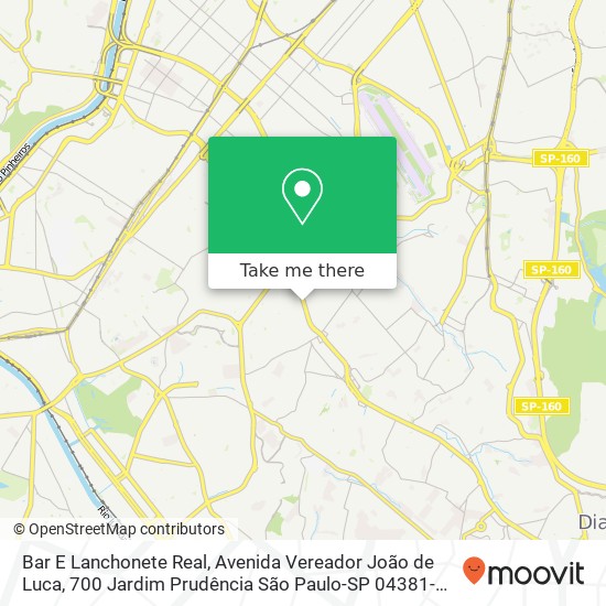 Bar E Lanchonete Real, Avenida Vereador João de Luca, 700 Jardim Prudência São Paulo-SP 04381-000 map