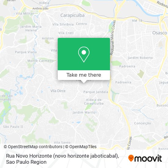 Rua Novo Horizonte (novo horizonte jaboticabal) map