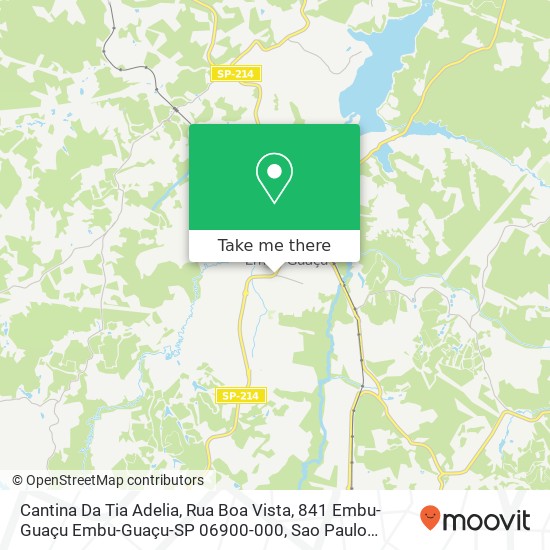 Mapa Cantina Da Tia Adelia, Rua Boa Vista, 841 Embu-Guaçu Embu-Guaçu-SP 06900-000