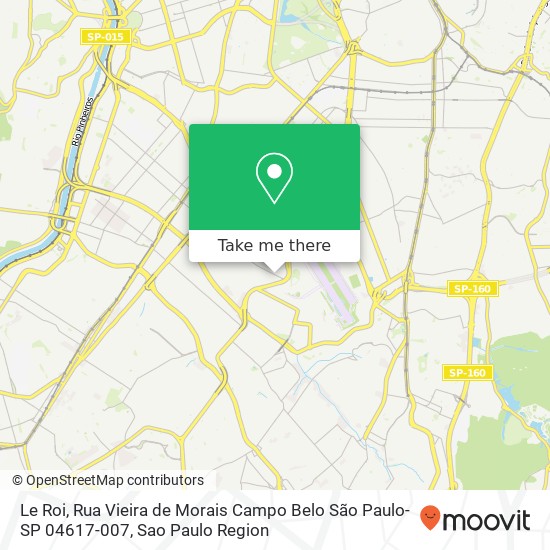 Mapa Le Roi, Rua Vieira de Morais Campo Belo São Paulo-SP 04617-007