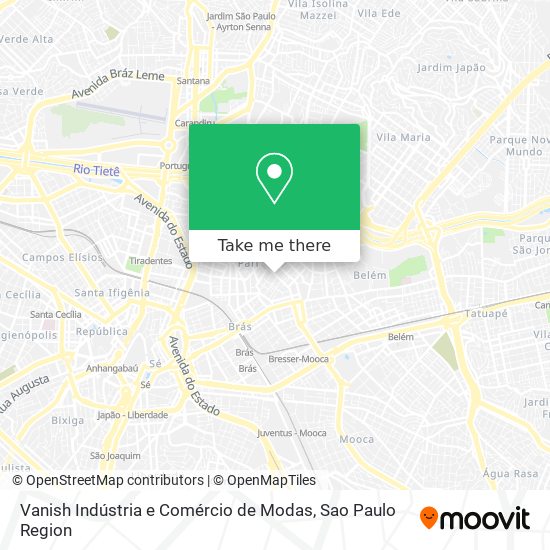 Mapa Vanish Indústria e Comércio de Modas