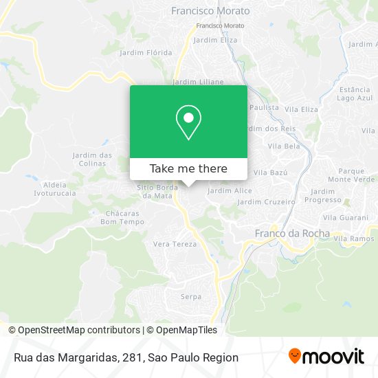 Mapa Rua das Margaridas, 281