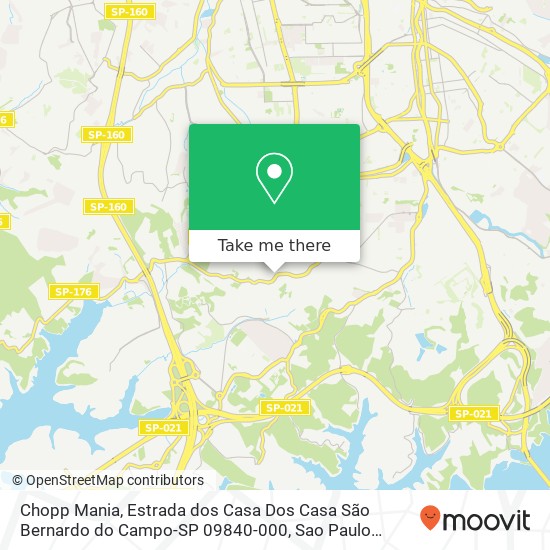 Mapa Chopp Mania, Estrada dos Casa Dos Casa São Bernardo do Campo-SP 09840-000