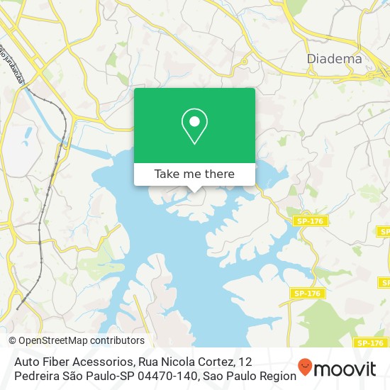 Mapa Auto Fiber Acessorios, Rua Nicola Cortez, 12 Pedreira São Paulo-SP 04470-140