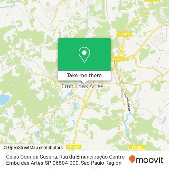 Mapa Celas Comida Caseira, Rua da Emancipação Centro Embu das Artes-SP 06804-000