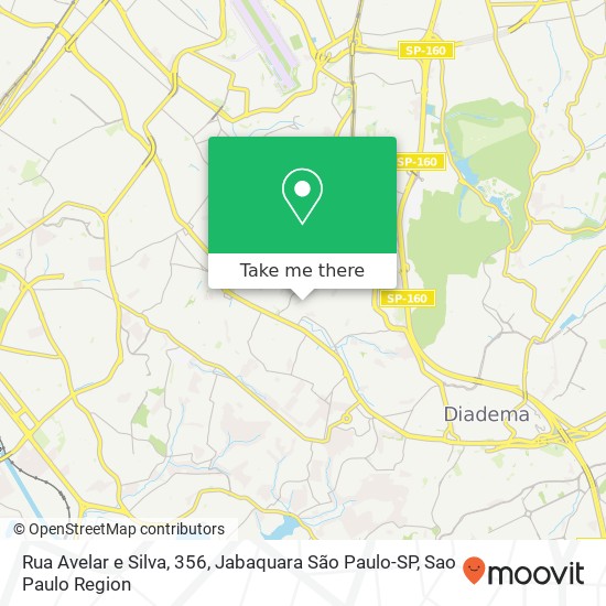 Mapa Rua Avelar e Silva, 356, Jabaquara São Paulo-SP