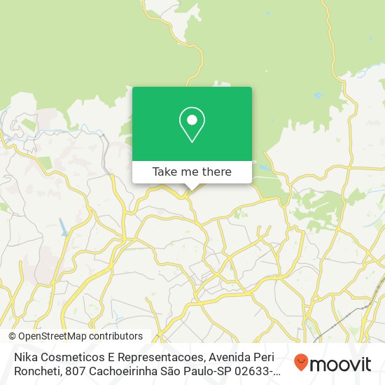 Mapa Nika Cosmeticos E Representacoes, Avenida Peri Roncheti, 807 Cachoeirinha São Paulo-SP 02633-000