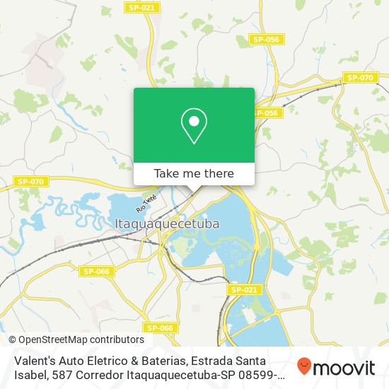 Mapa Valent's Auto Eletrico & Baterias, Estrada Santa Isabel, 587 Corredor Itaquaquecetuba-SP 08599-000