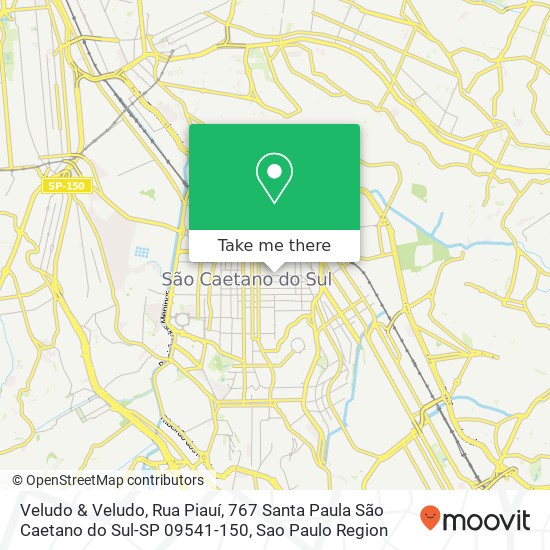 Mapa Veludo & Veludo, Rua Piauí, 767 Santa Paula São Caetano do Sul-SP 09541-150