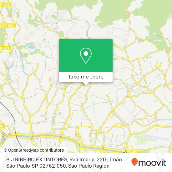 Mapa B J RIBEIRO EXTINTORES, Rua Imaruí, 220 Limão São Paulo-SP 02762-050