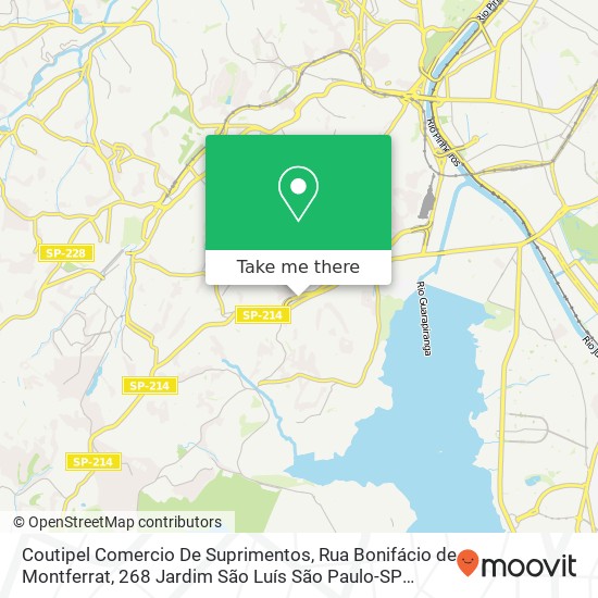 Mapa Coutipel Comercio De Suprimentos, Rua Bonifácio de Montferrat, 268 Jardim São Luís São Paulo-SP 05831-040