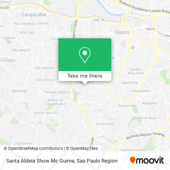 Mapa Santa Aldeia Show Mc Guime