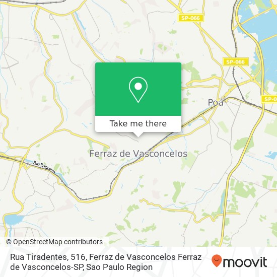 Mapa Rua Tiradentes, 516, Ferraz de Vasconcelos Ferraz de Vasconcelos-SP