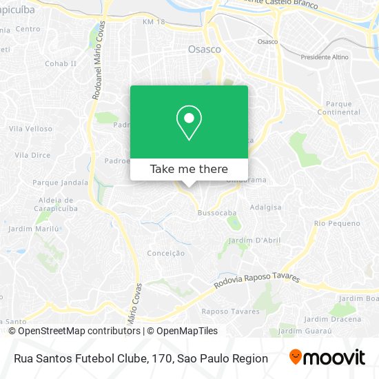 Mapa Rua Santos Futebol Clube, 170