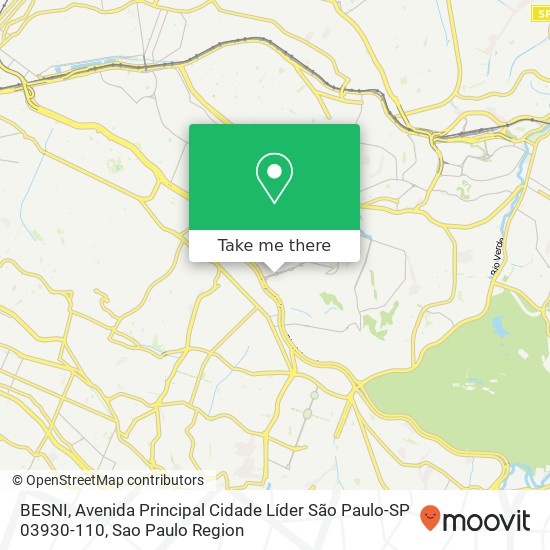 Mapa BESNI, Avenida Principal Cidade Líder São Paulo-SP 03930-110