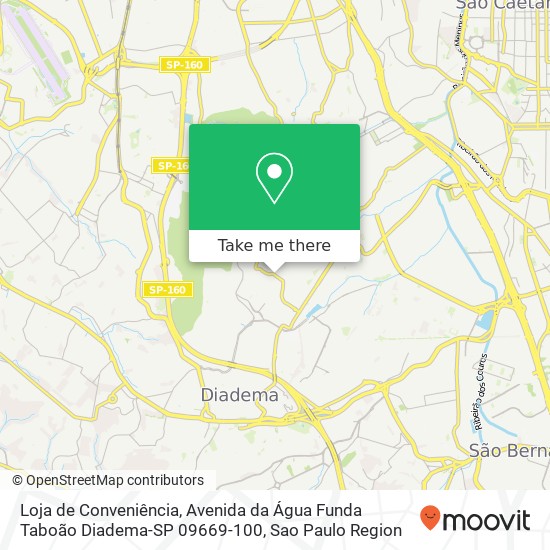 Loja de Conveniência, Avenida da Água Funda Taboão Diadema-SP 09669-100 map