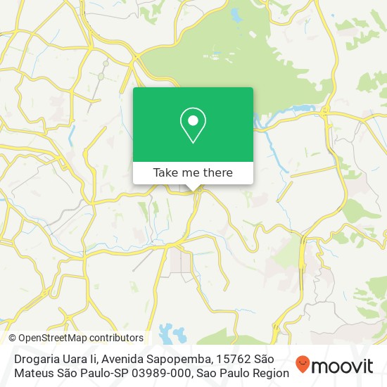 Drogaria Uara Ii, Avenida Sapopemba, 15762 São Mateus São Paulo-SP 03989-000 map