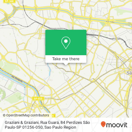 Mapa Graziani & Graziani, Rua Guará, 84 Perdizes São Paulo-SP 01256-050