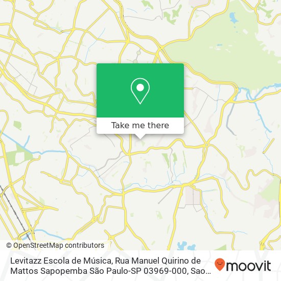 Mapa Levitazz Escola de Música, Rua Manuel Quirino de Mattos Sapopemba São Paulo-SP 03969-000