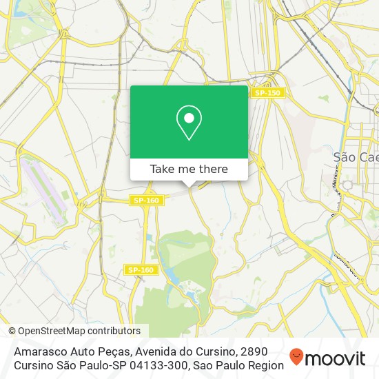 Mapa Amarasco Auto Peças, Avenida do Cursino, 2890 Cursino São Paulo-SP 04133-300