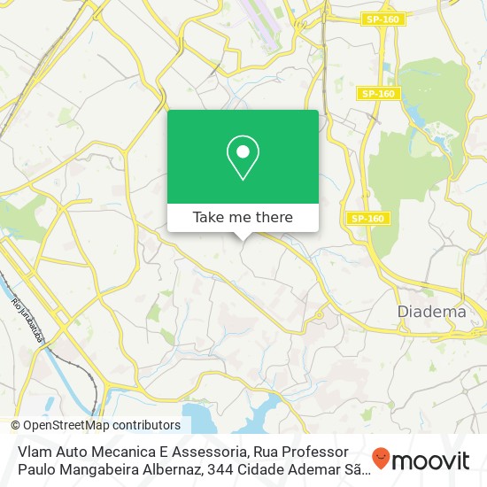 Mapa Vlam Auto Mecanica E Assessoria, Rua Professor Paulo Mangabeira Albernaz, 344 Cidade Ademar São Paulo-SP 04405-030