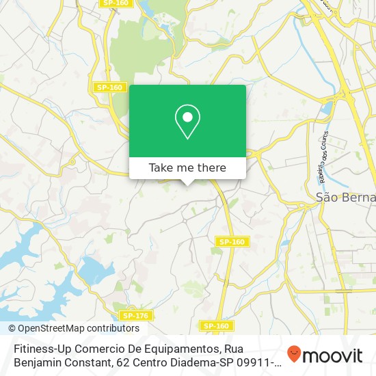 Mapa Fitiness-Up Comercio De Equipamentos, Rua Benjamin Constant, 62 Centro Diadema-SP 09911-200