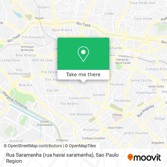 Mapa Rua Saramenha (rua havaí saramenha)