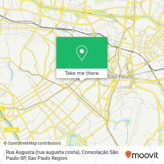 Mapa Rua Augusta (rua augusta costa), Consolação São Paulo-SP