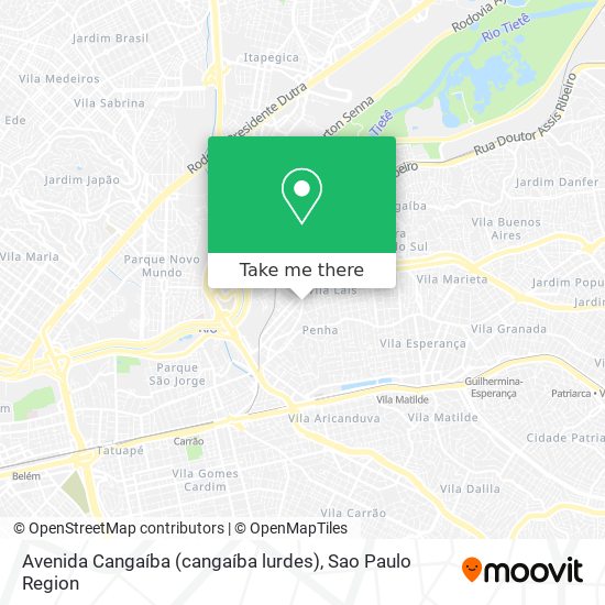 Mapa Avenida Cangaíba (cangaíba lurdes)