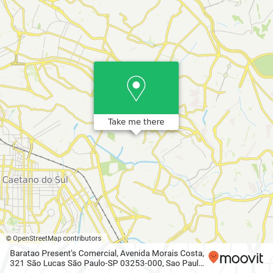 Baratao Present's Comercial, Avenida Morais Costa, 321 São Lucas São Paulo-SP 03253-000 map