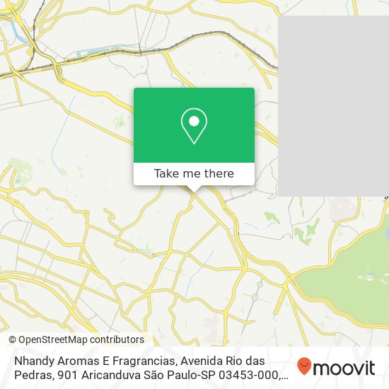 Mapa Nhandy Aromas E Fragrancias, Avenida Rio das Pedras, 901 Aricanduva São Paulo-SP 03453-000