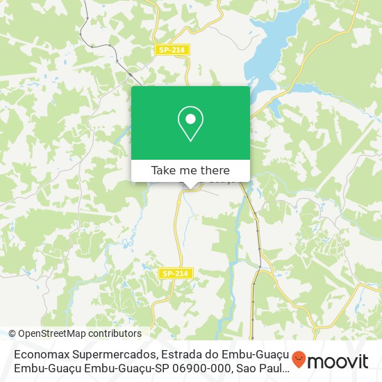 Mapa Economax Supermercados, Estrada do Embu-Guaçu Embu-Guaçu Embu-Guaçu-SP 06900-000