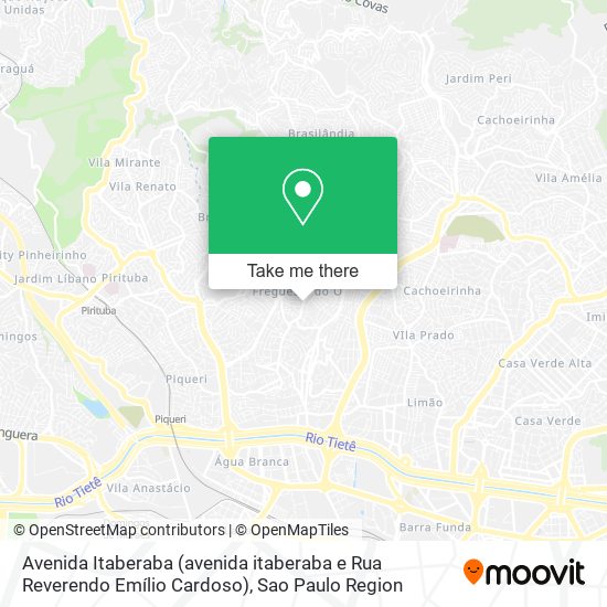 Avenida Itaberaba (avenida itaberaba e Rua Reverendo Emílio Cardoso) map