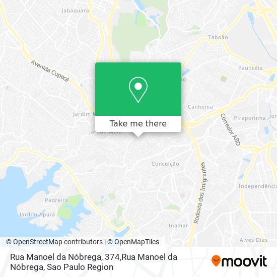 Mapa Rua Manoel da Nóbrega, 374,Rua Manoel da Nóbrega
