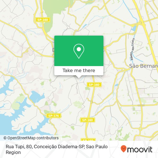 Mapa Rua Tupi, 80, Conceição Diadema-SP