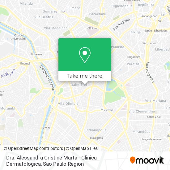 Dra. Alessandra Cristine Marta - Clinica Dermatologica map
