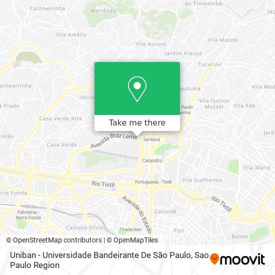 Mapa Uniban - Universidade Bandeirante De São Paulo
