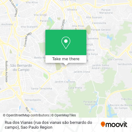 Mapa Rua dos Vianas (rua dos vianas são bernardo do campo)