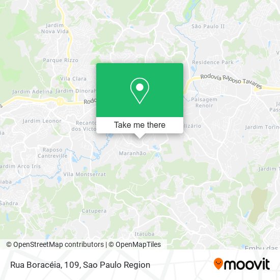 Rua Boracéia, 109, Parque São Paulo Cotia-SP map