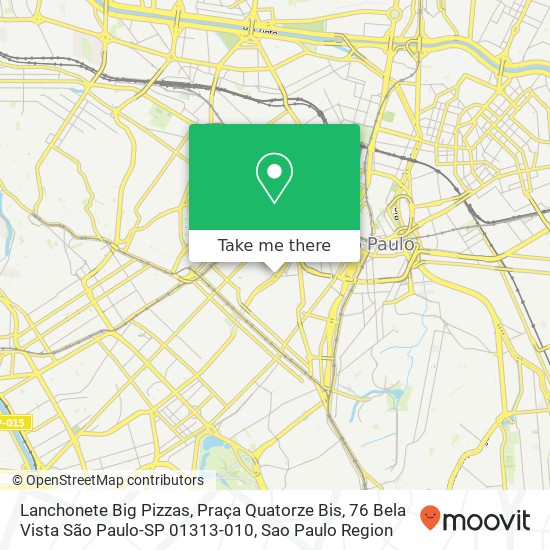 Lanchonete Big Pizzas, Praça Quatorze Bis, 76 Bela Vista São Paulo-SP 01313-010 map