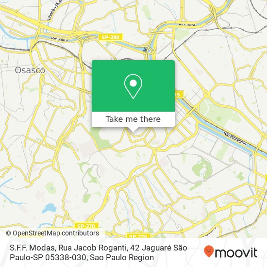 S.F.F. Modas, Rua Jacob Roganti, 42 Jaguaré São Paulo-SP 05338-030 map