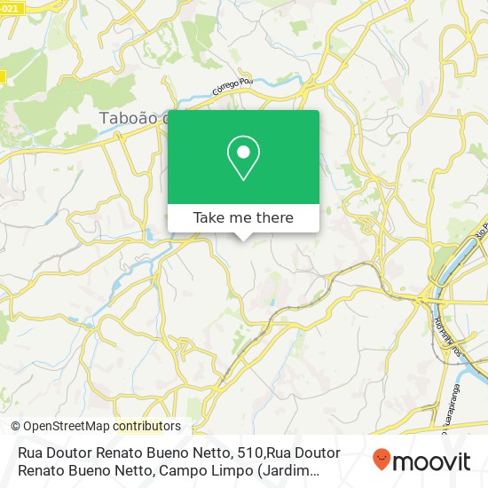 Mapa Rua Doutor Renato Bueno Netto, 510,Rua Doutor Renato Bueno Netto, Campo Limpo (Jardim Catanduva) São Paulo-SP