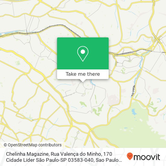 Mapa Chelinha Magazine, Rua Valença do Minho, 170 Cidade Líder São Paulo-SP 03583-040