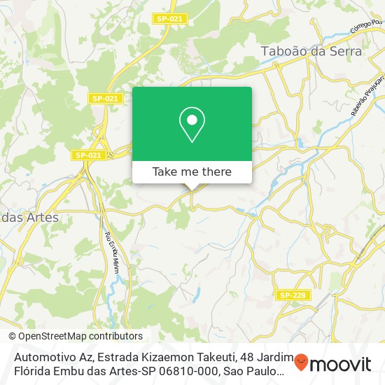 Mapa Automotivo Az, Estrada Kizaemon Takeuti, 48 Jardim Flórida Embu das Artes-SP 06810-000