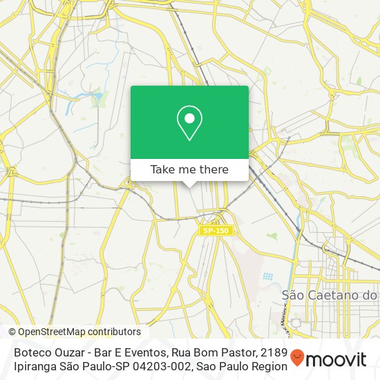 Boteco Ouzar - Bar E Eventos, Rua Bom Pastor, 2189 Ipiranga São Paulo-SP 04203-002 map