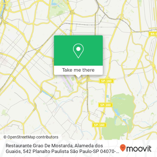 Mapa Restaurante Grao De Mostarda, Alameda dos Guaiós, 542 Planalto Paulista São Paulo-SP 04070-000