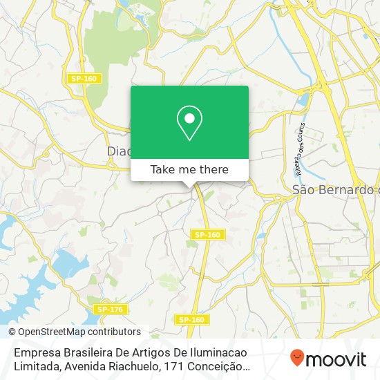 Empresa Brasileira De Artigos De Iluminacao Limitada, Avenida Riachuelo, 171 Conceição Diadema-SP 09912-190 map