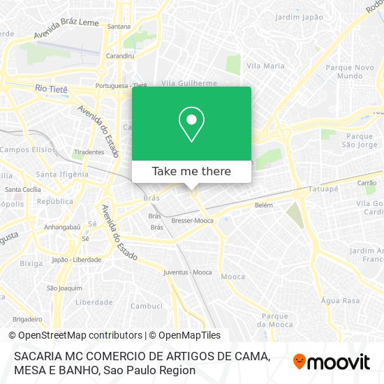 SACARIA MC COMERCIO DE ARTIGOS DE CAMA, MESA E BANHO map